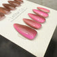 Reusable Rosy Bronze Cat eye | Nails Premium Press on Nails Gel Manicure Handprint Pressons Handmade | Lestarco faux nails WM1034