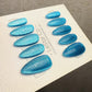 Reusable Icy Lagoon Blue Cat eye | Nails Premium Press on Nails Gel Manicure Handprint Pressons Handmade | Lestarco faux nails WM1035