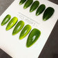 Reusable Green Witch Cat eye | Nails Premium Press on Nails Gel Manicure Handprint Pressons Handmade | Lestarco faux nails WM1036