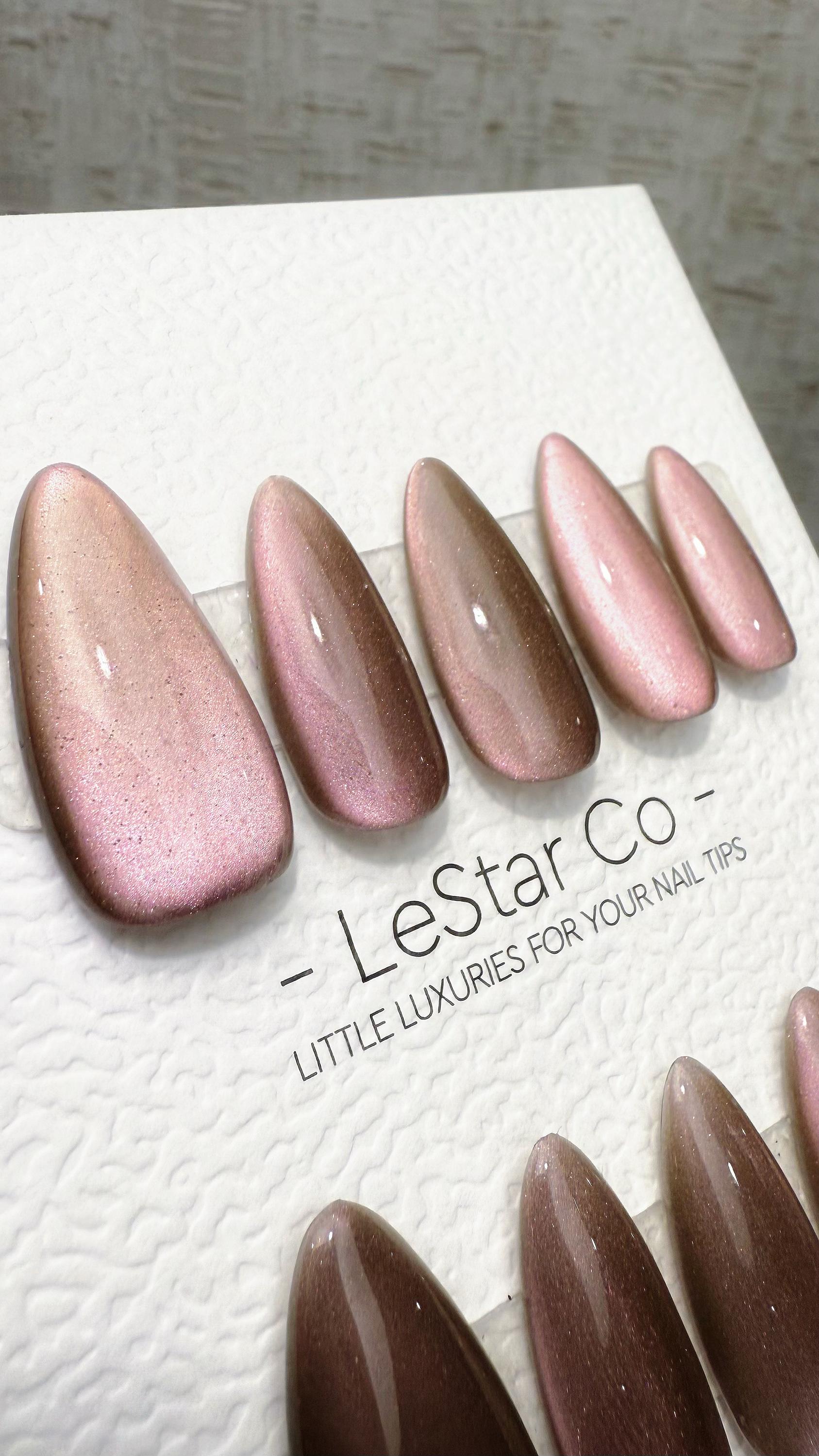 Reusable Taupe Mirage Cat Eye Effect | Nails Premium Press on Nails Gel Manicure Handprint Pressons Handmade | Lestarco nails WM1024