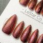 Reusable Golden Molten Peach Bubble Effect | Premium Press on Nails Gel Hand Painted Pressons Customizable Gel Nail fake nails WM1027