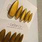 Reusable Molten Gold Cat eye | Nails Premium Press on Nails Gel Manicure Handprint Pressons Handmade | Lestarco faux nails WM1038