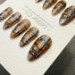 Reusable Caramel Constellation | Premium Handmade Press on Nails Gel | Fake Nails | Cute Fun Colorful Gel Nail Artist faux nails TMR1040