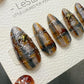 Reusable Caramel Constellation | Premium Handmade Press on Nails Gel | Fake Nails | Cute Fun Colorful Gel Nail Artist faux nails TMR1040