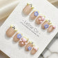 Reusable Fluffy Heartbeat | Premium Press on Nails Gel | Fake Nails | Cute Fun Colorful Gel Nail Artist faux nails ML687