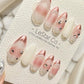 Reusable Princess Veil Pink French Tip | Premium Press on Nails Gel | Fake Nails | Cute Fun Colorful Gel Nail Artist faux nails 536TMR
