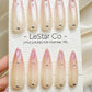 Reusable Rose Quartz Tip Premium Short Press on Nails Gel Manicure Hand Painted Pressons Handmade | Lestarco faux nails 869WM