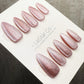 Reusable Pink Prism Cat Eye Effect | Nails Premium Press on Nails Gel Manicure Handprint Pressons Handmade | Lestarco faux nails WM1030