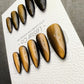 Reusable Tiger's Eye Cat Eye Effect | Nails Premium Press on Nails Gel Manicure Handprint Pressons Handmade | Lestarco nails WM1031