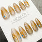 Reusable Stellar Toffee Cat Eye Effect| Premium Press on Nails Gel Hand Painted Pressons Customizable Gel Nail Artist faux nails TMR1029