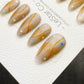 Reusable Stellar Toffee Cat Eye Effect| Premium Press on Nails Gel Hand Painted Pressons Customizable Gel Nail Artist faux nails TMR1029