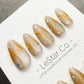 Reusable Stellar Toffee Cat Eye Effect| Premium Press on Nails Gel Hand Painted Pressons Customizable Gel Nail Artist faux nails TMR1029