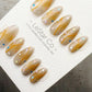 Reusable Stellar Toffee Cat Eye Effect| Premium Press on Nails Gel Hand Painted Pressons Customizable Gel Nail Artist faux nails TMR1029
