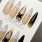 Reusable Gothic Web Spider Kiss| Premium Press on Nails Gel Hand Painted Pressons Customizable Gel Nail Artist faux nails TMR1032