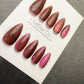 Reusable Rosy Bronze Cat eye | Nails Premium Press on Nails Gel Manicure Handprint Pressons Handmade | Lestarco faux nails WM1034
