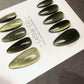 Reusable Venom Dust Olive Green Cat eye | Nails Premium Press on Nails Gel Manicure Handprint Pressons Handmade | Lestarco faux nails WM1037