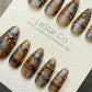 Reusable Caramel Constellation | Premium Handmade Press on Nails Gel | Fake Nails | Cute Fun Colorful Gel Nail Artist faux nails TMR1040