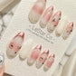 Reusable Princess Veil Pink French Tip | Premium Press on Nails Gel | Fake Nails | Cute Fun Colorful Gel Nail Artist faux nails 536TMR