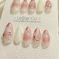 Reusable Princess Veil Pink French Tip | Premium Press on Nails Gel | Fake Nails | Cute Fun Colorful Gel Nail Artist faux nails 536TMR
