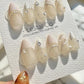 Reusable Elegance Pearl Lace French Tip | Premium Press on Nails Gel | Fake Nails | Cute Fun Colorful Gel Nail Artist faux nails 804ML