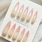 Reusable Rose Quartz Tip Premium Short Press on Nails Gel Manicure Hand Painted Pressons Handmade | Lestarco faux nails 869WM