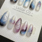 Reusable Galaxy Haze | Premium Handmade Press on Nails Gel | Fake Nails | Cute Fun Colorful Gel Nail Artist faux nails QN1042