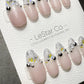 Reusable Starlit Empress French Tip | Premium Handmade Press on Nails Gel | Fake Nails | Cute Fun Colorful Gel Nail Artist faux nails QN1043