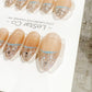Reusable Glam Ice Peaks Cat Eye Effect French Tip Handmade Press On Nails Gel Fake Nails ML1047