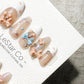 Sweet Candy Garden 3D Ribbon French Tip Press On Nails Handmade Reusable Gel Nails ML1049