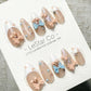 Sweet Candy Garden 3D Ribbon French Tip Press On Nails Handmade Reusable Gel Nails ML1049