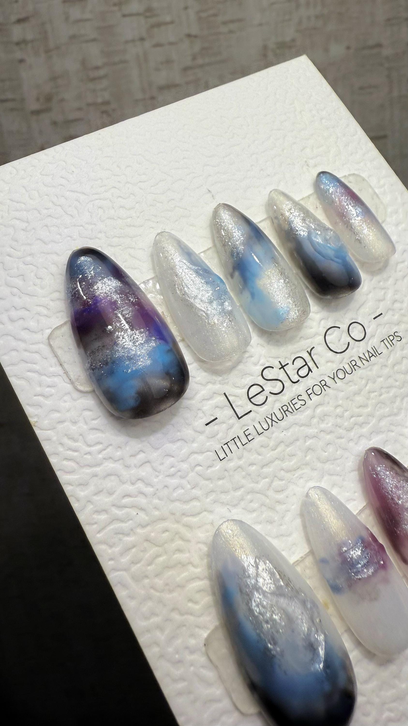 Reusable Galaxy Haze | Premium Handmade Press on Nails Gel | Fake Nails | Cute Fun Colorful Gel Nail Artist faux nails QN1042
