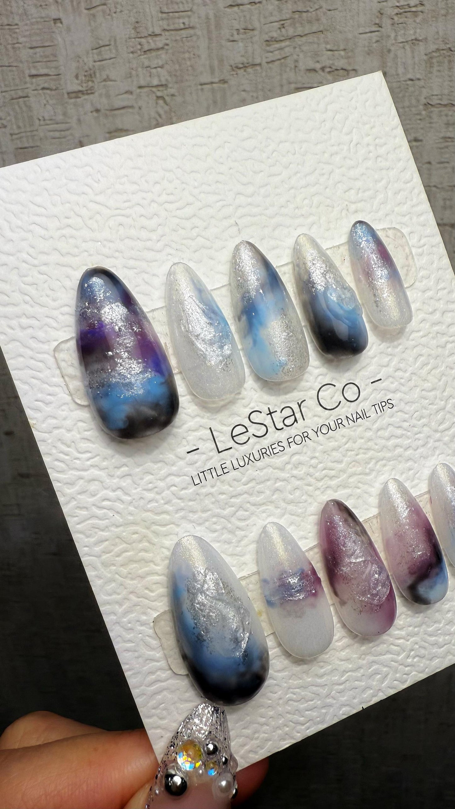Reusable Galaxy Haze | Premium Handmade Press on Nails Gel | Fake Nails | Cute Fun Colorful Gel Nail Artist faux nails QN1042
