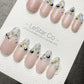 Reusable Starlit Empress French Tip | Premium Handmade Press on Nails Gel | Fake Nails | Cute Fun Colorful Gel Nail Artist faux nails QN1043
