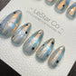 Reusable Lunar Veil Cat Eye Effect | Premium Handmade Press on Nails Gel | Fake Nails | Cute Fun Colorful Gel Nail Artist faux nails ML1044