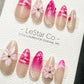 Reusable Blush Blossom Breeze 3D Flower Pink Tip | Premium Handmade Press on Nails Gel | Fake Nails | Cute Pressons Gel faux nails TMR1050