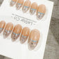 Reusable Glam Ice Peaks Cat Eye Effect French Tip Handmade Press On Nails Gel Fake Nails ML1047