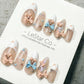 Sweet Candy Garden 3D Ribbon French Tip Press On Nails Handmade Reusable Gel Nails ML1049