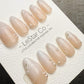 Reusable Ethereal Pearl| Premium Handmade Press on Nails Gel | Fake Nails | Cute Pressons Gel Nail Artist faux nails ML1056