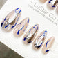 Reusable Metallic Flow|Premium Handmade Press on Nails Gel | Fake Nails | Cute Pressons Nail Artist faux nails TMR1054