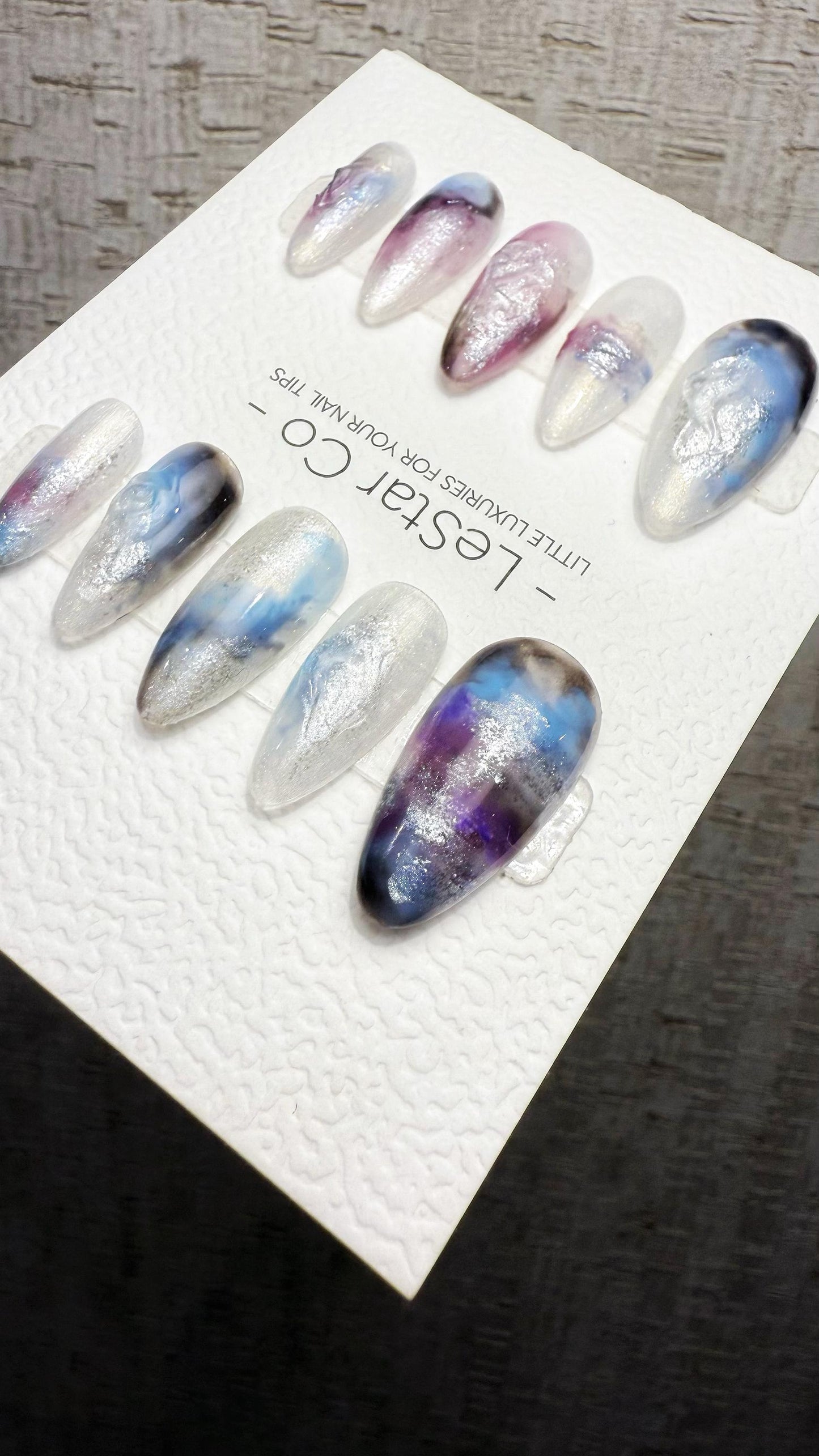 Reusable Cosmic Veil| Premium Handmade Press on Nails Gel | Fake Nails | Cute Pressons Gel Nail Artist faux nails QN1059