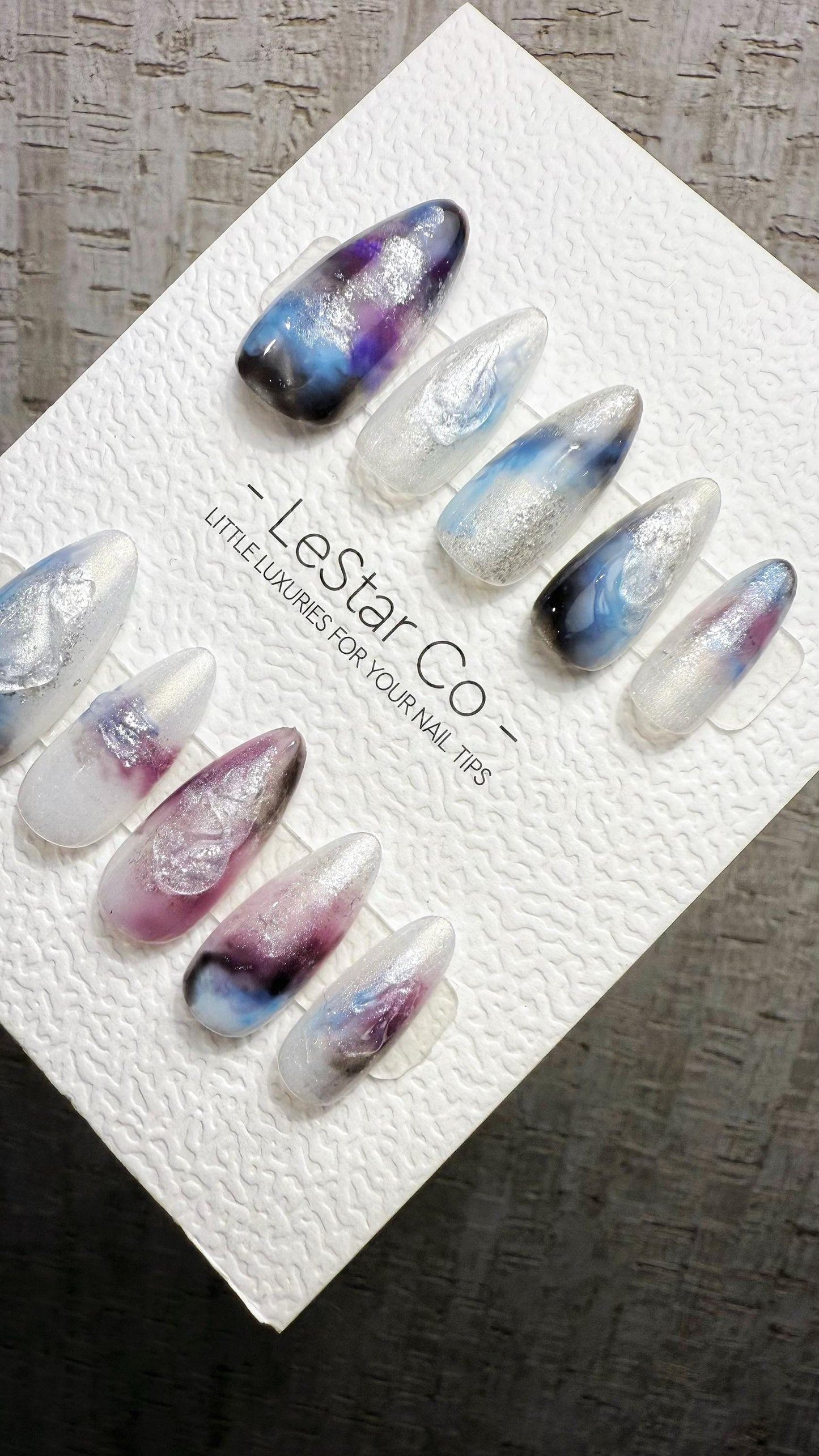 Reusable Cosmic Veil| Premium Handmade Press on Nails Gel | Fake Nails | Cute Pressons Gel Nail Artist faux nails QN1059