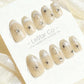 Reusable Celestial Gleam Cat Eye Effect French Tip| Premium Handmade Press on Nails Gel | Fake Nails | Cute Pressons Gel Nail faux nails