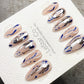 Reusable Metallic Flow|Premium Handmade Press on Nails Gel | Fake Nails | Cute Pressons Nail Artist faux nails TMR1054