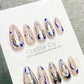 Reusable Metallic Flow|Premium Handmade Press on Nails Gel | Fake Nails | Cute Pressons Nail Artist faux nails TMR1054