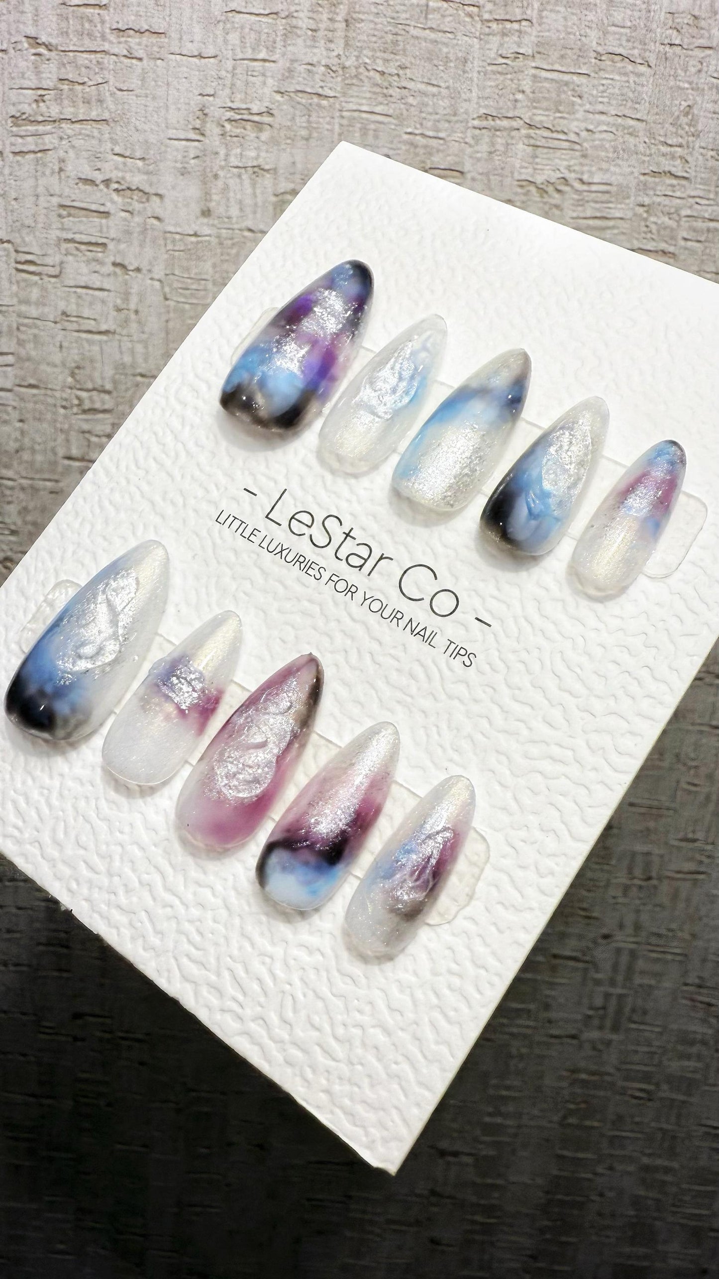 Reusable Cosmic Veil| Premium Handmade Press on Nails Gel | Fake Nails | Cute Pressons Gel Nail Artist faux nails QN1059
