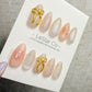 4for3 Timed Offer)Reusable Blush Bow Dream Cat Eye Effect| Premium Handmade Press on Nails Gel | Fake Nails | Cute Pressons Gel Nail MC1060