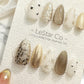 Reusable Gilded Night Sky |Premium Handmade Press on Nails Gel | Fake Nails | Cute Pressons Nail Artist faux nails ML567