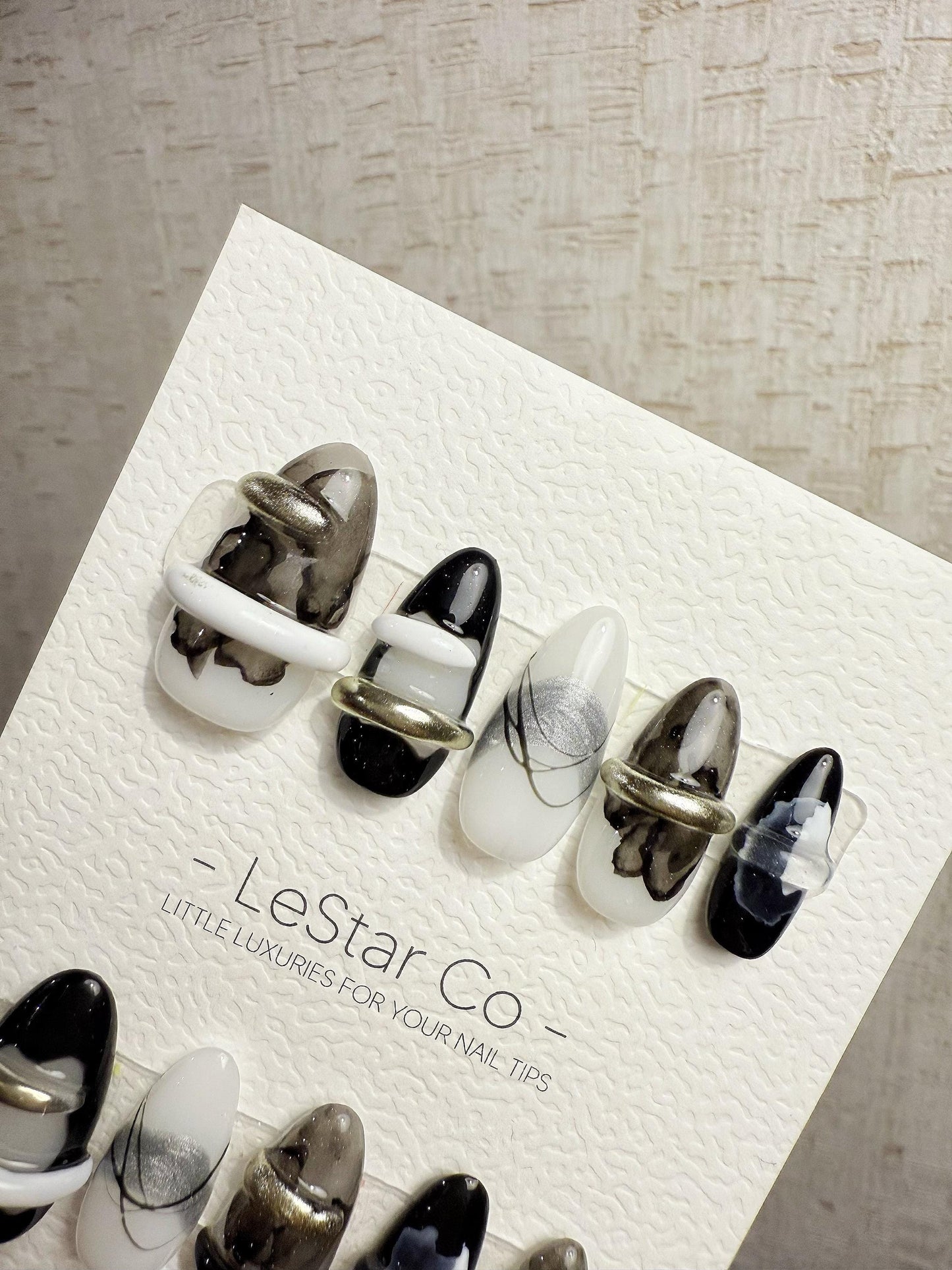 4for3 Timed Offer)Reusable Ink Dimension 3D Effect| Premium Handmade Press on Nails Gel | Fake Nails | Cute Pressons Gel Nail MC1070