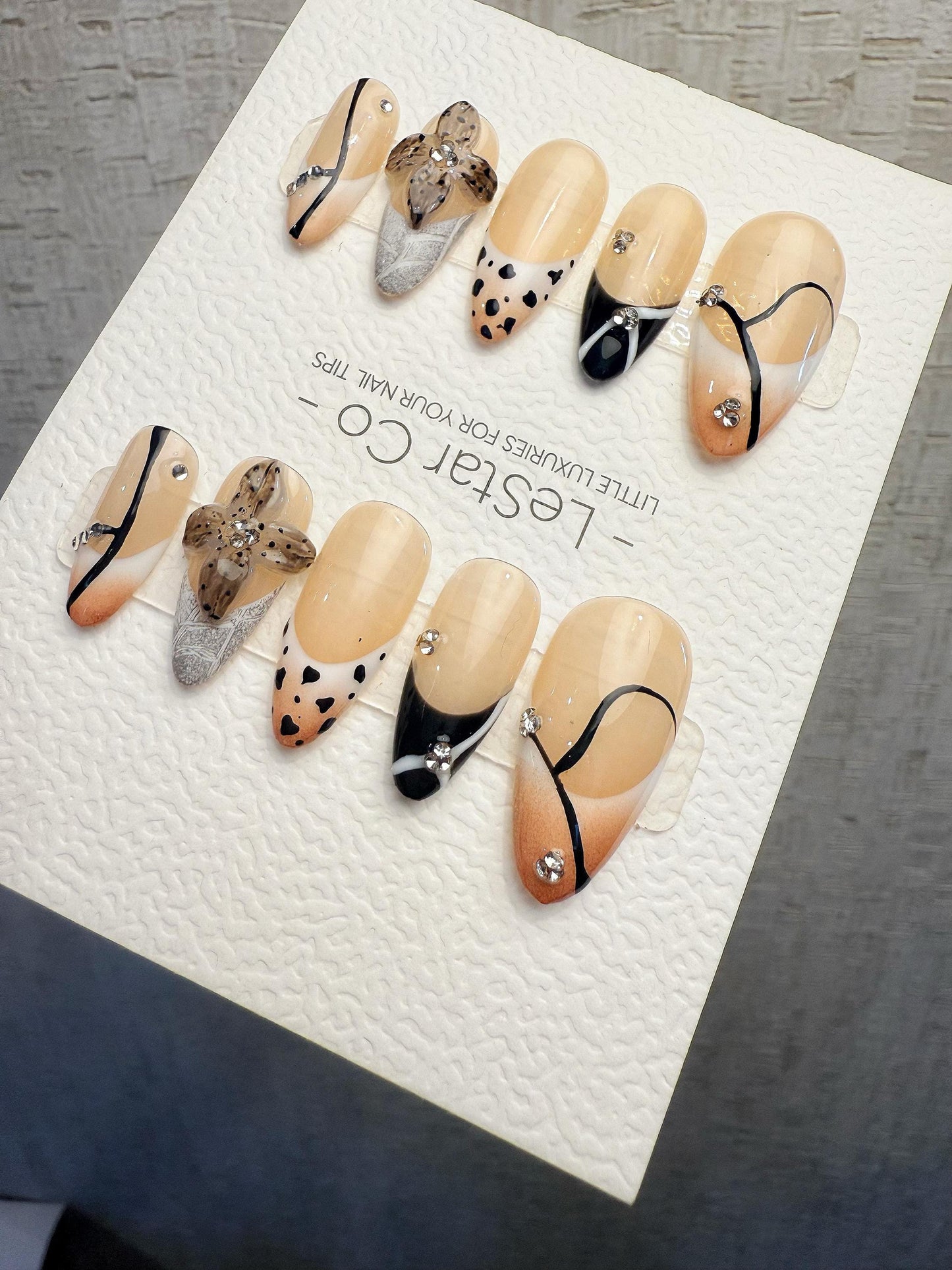 4for3 Timed Offer)Reusable Wild Harmony 3D Petal| Premium Handmade Press on Nails Gel | Fake Nails | Cute Pressons Gel Nail TMR1066