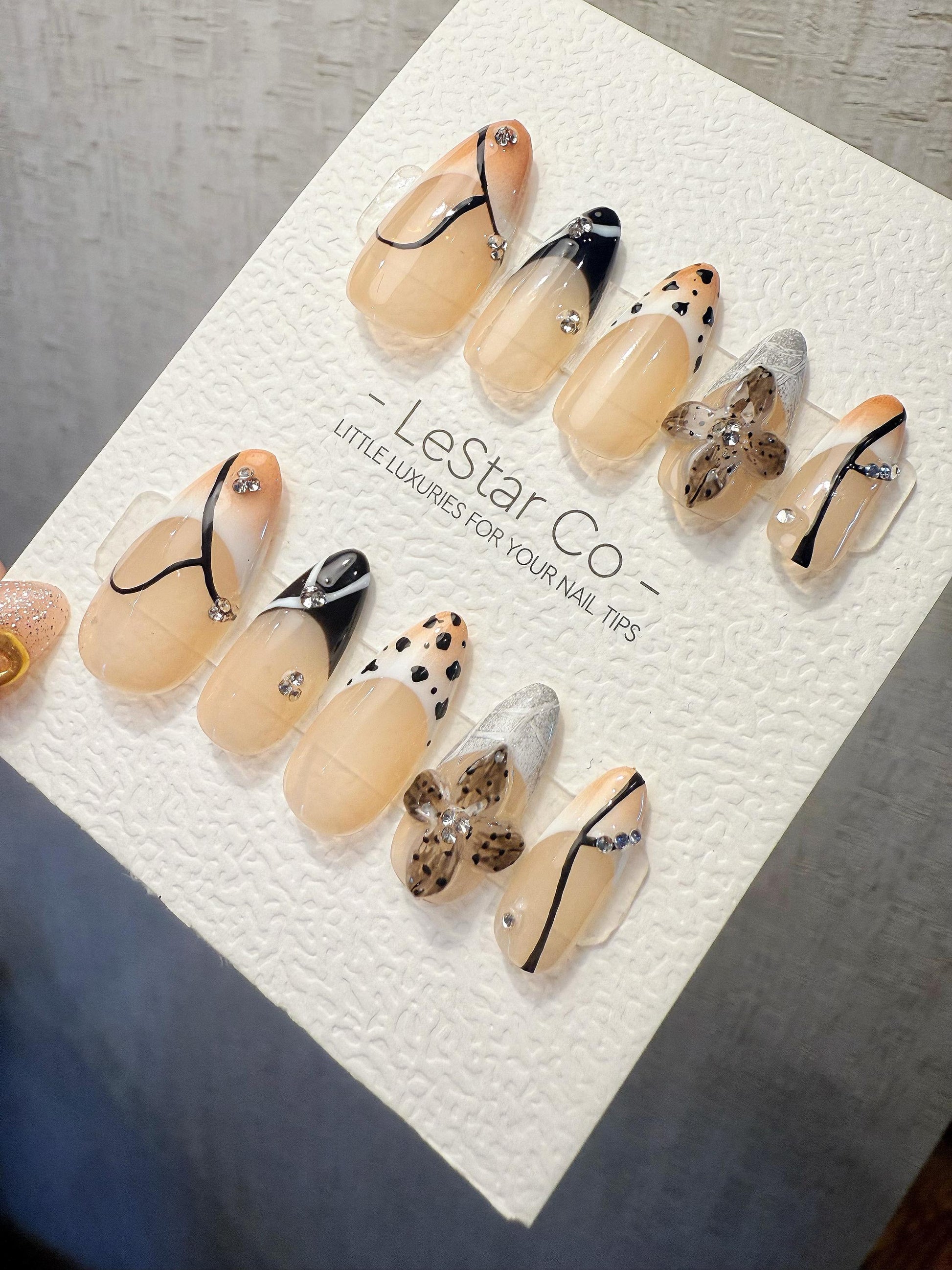 4for3 Timed Offer)Reusable Wild Harmony 3D Petal| Premium Handmade Press on Nails Gel | Fake Nails | Cute Pressons Gel Nail TMR1066